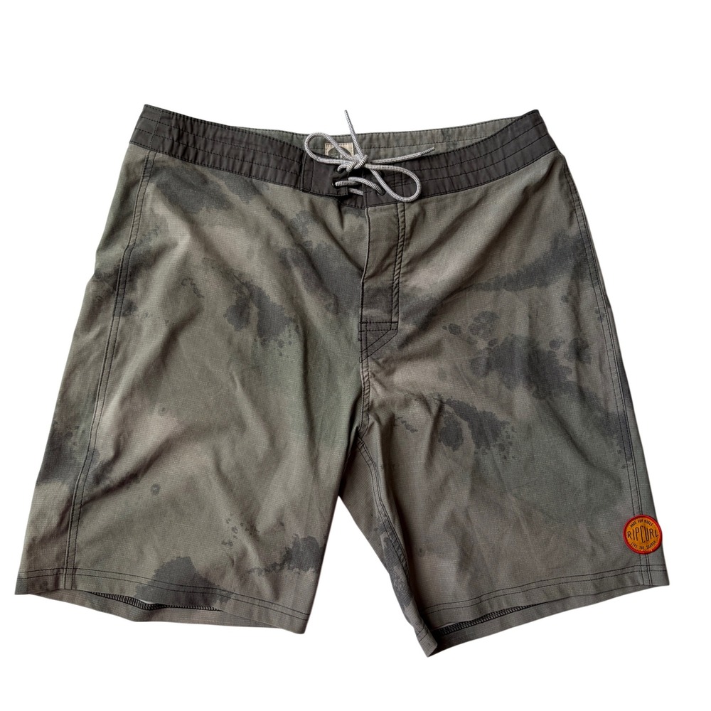 Rip Curl Mirage Men's 32 Olive Green Tie Dye Boardshort Swim Trunks Taped Pocket